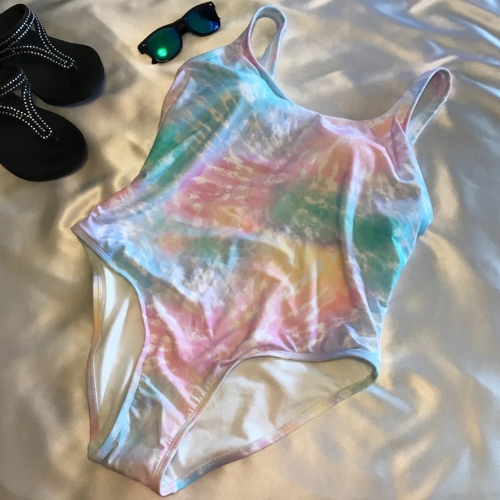 Xhilaration Pastel tie dye one piece swimsuit